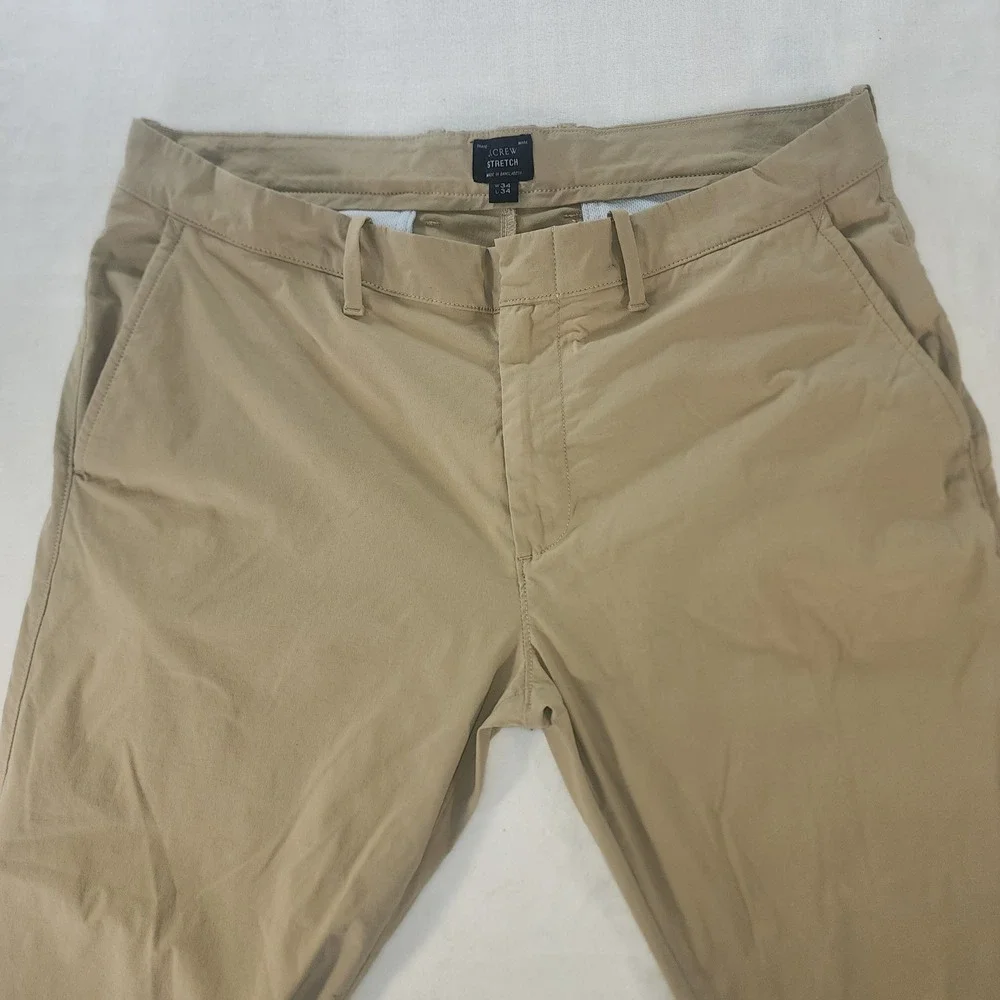 J.Crew 484 Slim Fit Stretch Tech Chinos Khaki Mens 34x34 Re-Imagined Tech‎ Pants